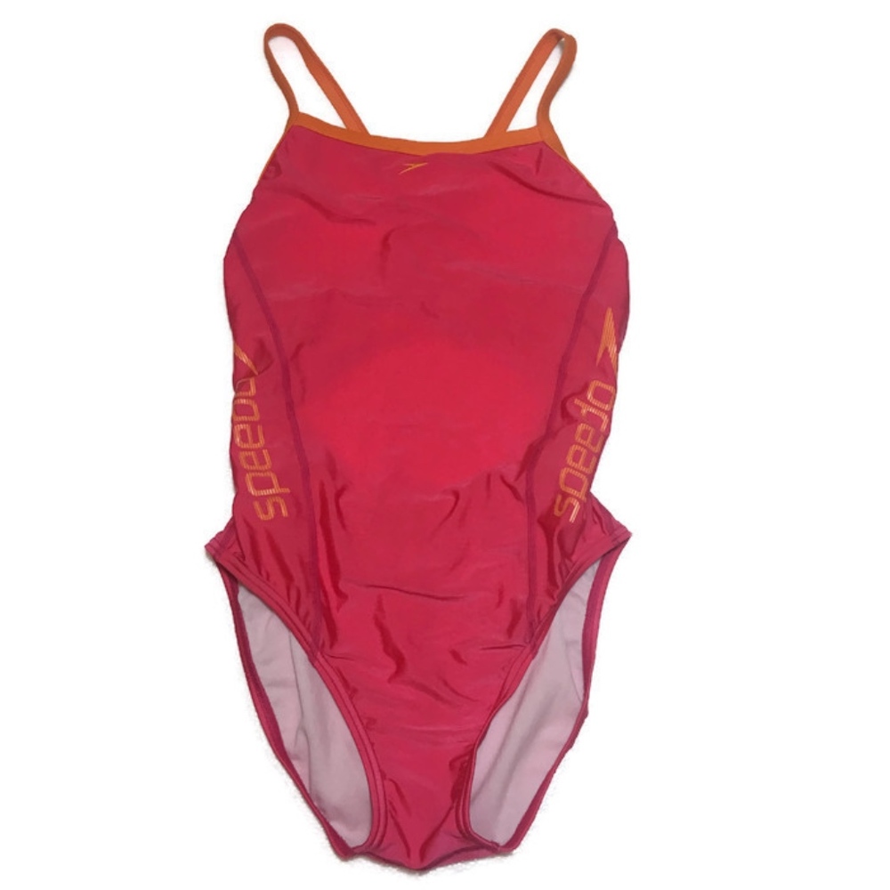 Speedo One-Piece High Cut Flyback Swimsuit Pink 12